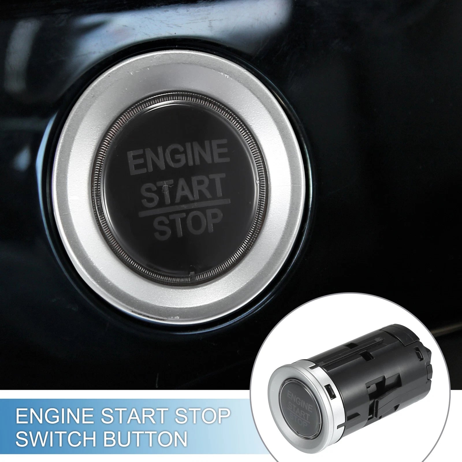 Engine Start Stop Switch Button for Honda Fit (2015–2018) Silver Tone