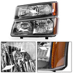 Pair Chrome Headlights for Chevy Silverado Avalanche 1500 2500 (2003-2006)