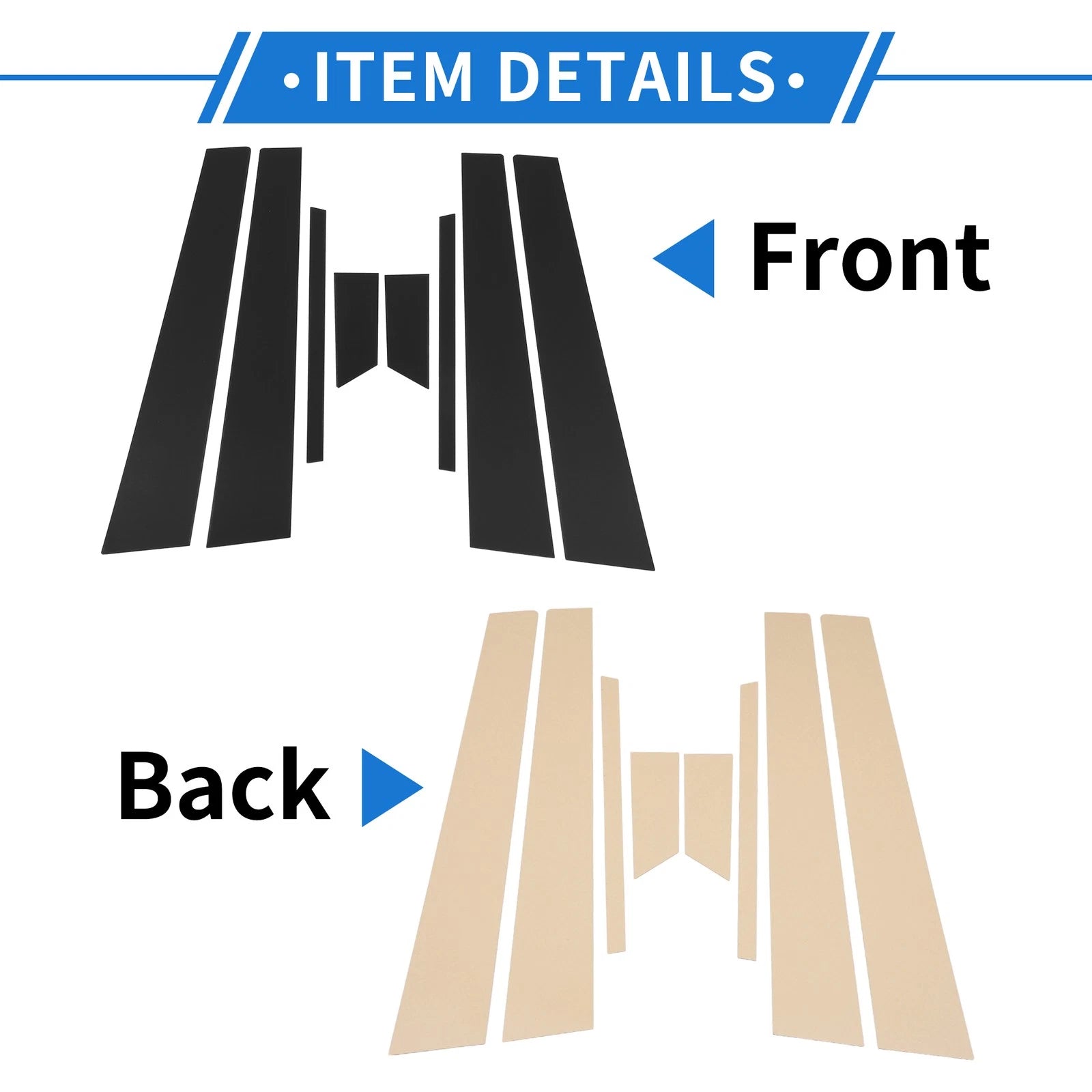8 Pcs Door Pillar Window Trim for Kia Optima (2006–2010) Black