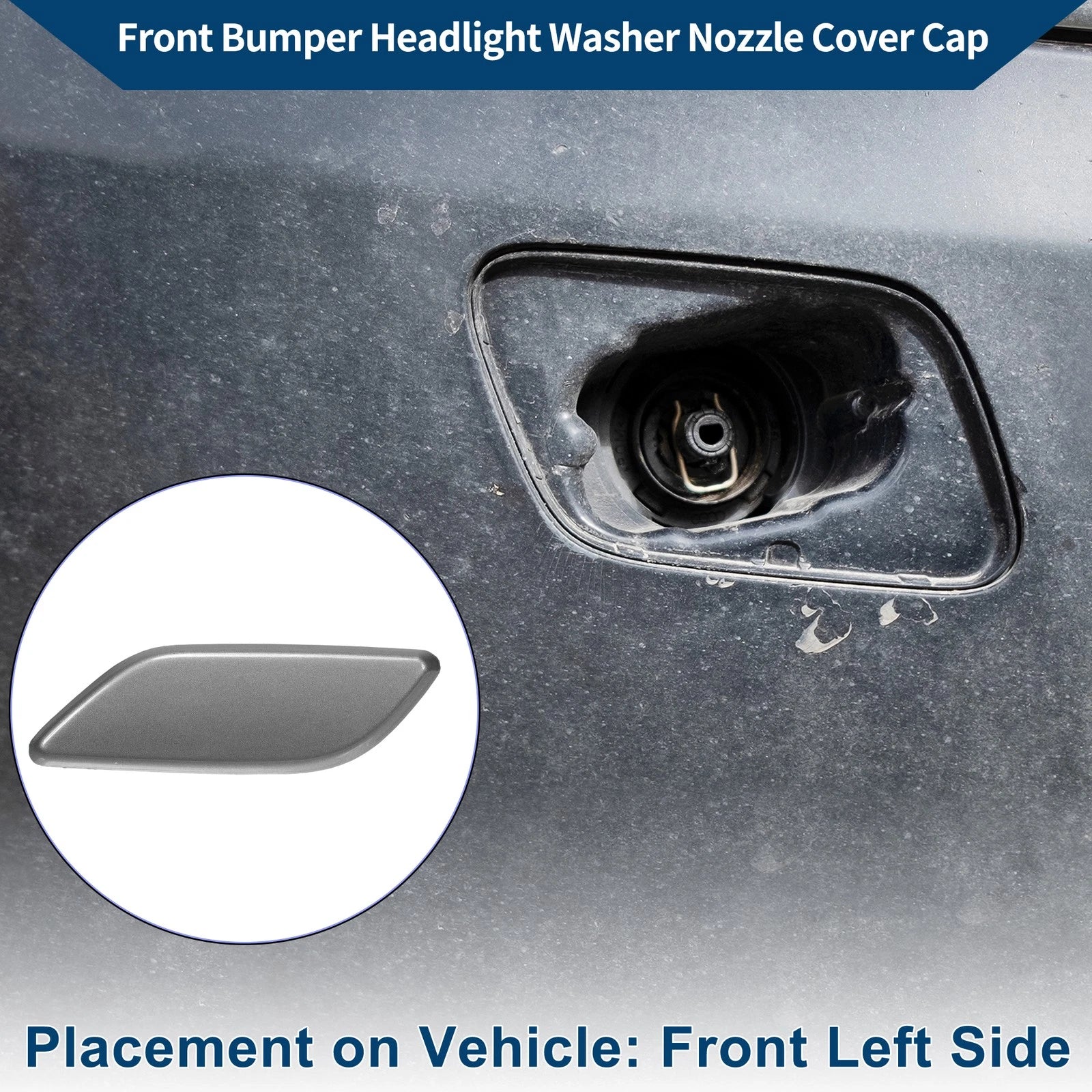 Front Left Washer Nozzle Cover Cap for Honda Accord VIII (2008–2012) Dark Gray