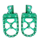 Green CNC Wide MX Style Foot Pegs for Harley Sportster Softail