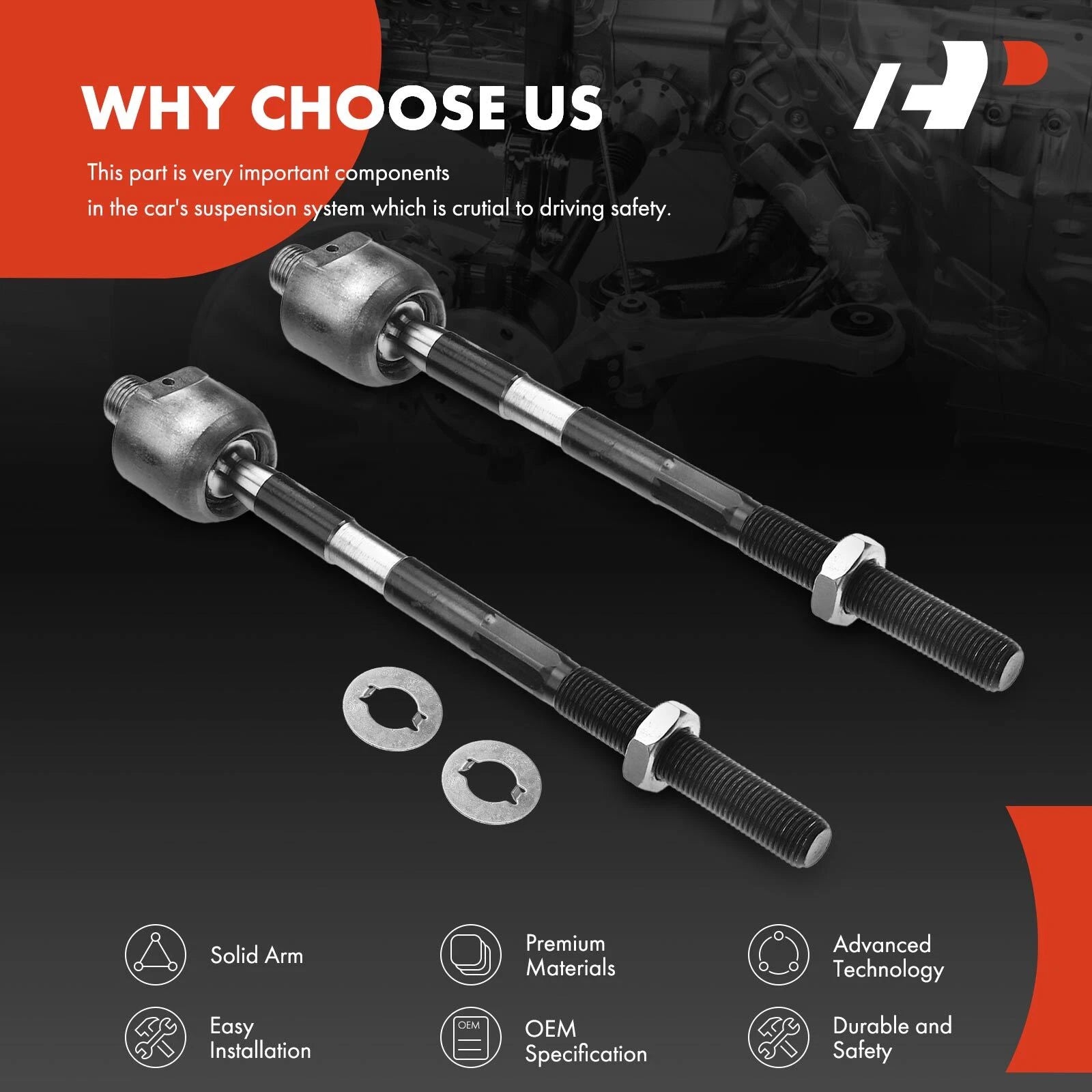 2X Inner Tie Rod for Dodge Avenger (1995-2000)