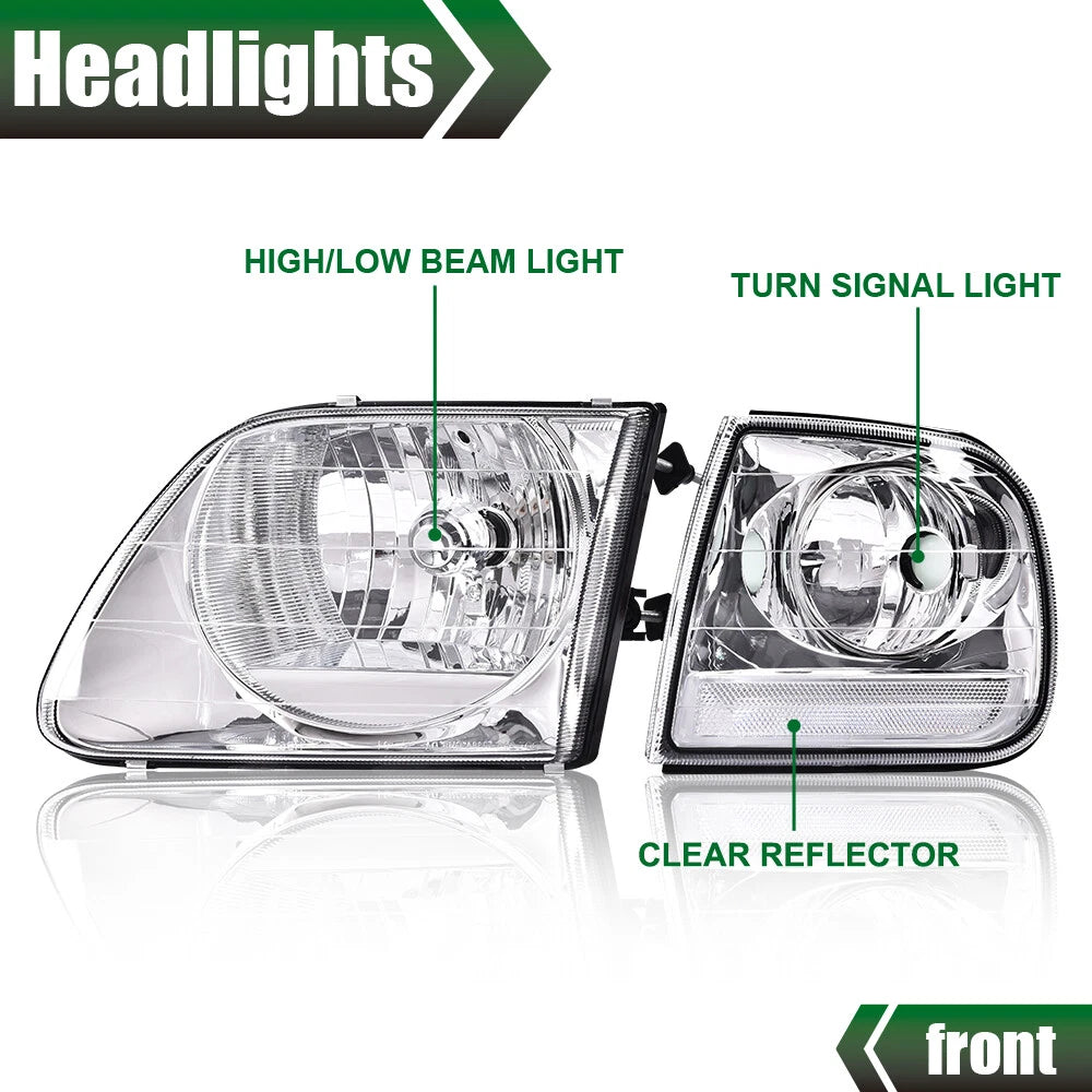 Headlight and Corner Light Assembly Pair for Ford F150, Expedition (1997–2003)