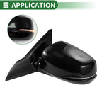 Left Side Door Mirror for Honda Accord (2013–2017) Manual Folding Gloss Black