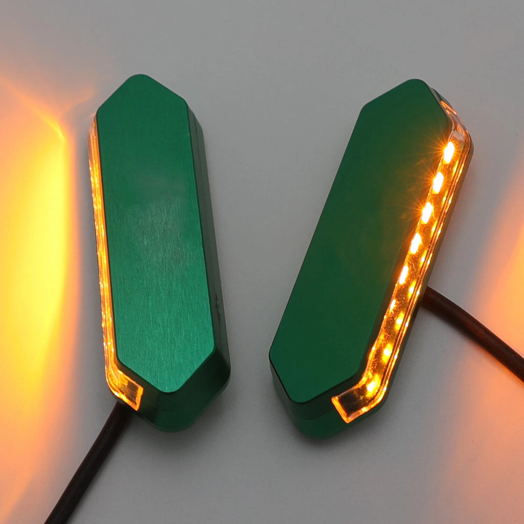 LED Green Mirror Block Off Base Plate for Kawasaki Ninja 300 (2013–2017)