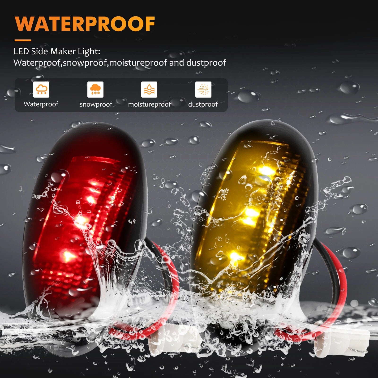 Dually Bed LED Side Marker Lights for Chevy Silverado GMC 2500HD 3500HD (2001–2014)