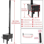 Outdoor Tent Wood Burning Stove with Chimney Pipe for Camping (Portable)