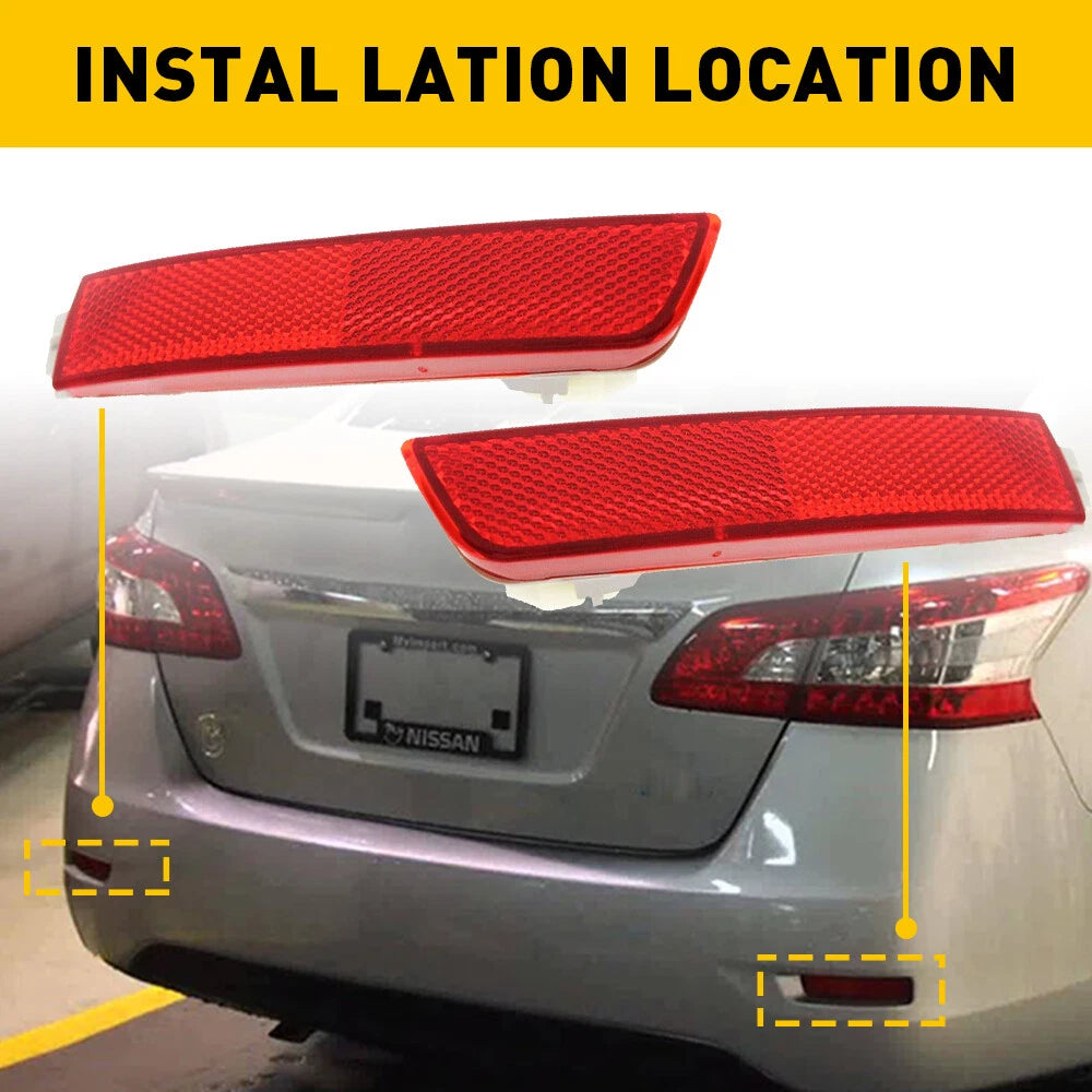 Pair Rear Bumper Reflector Lights for Nissan Sentra (2013–2018)