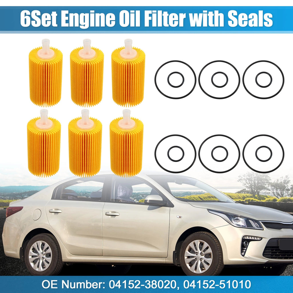 Set of 6 Engine Oil Filters 04152-38020 04152-51010 04152-YZZA4 for Toyota Tundra (2000–2023)