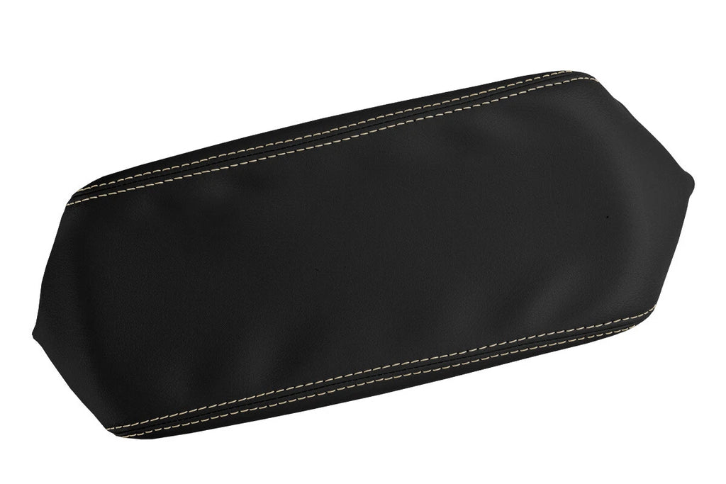 Leather Console Lid Armrest Cover for Cadillac DTS (2006–2011) Beige Stitch