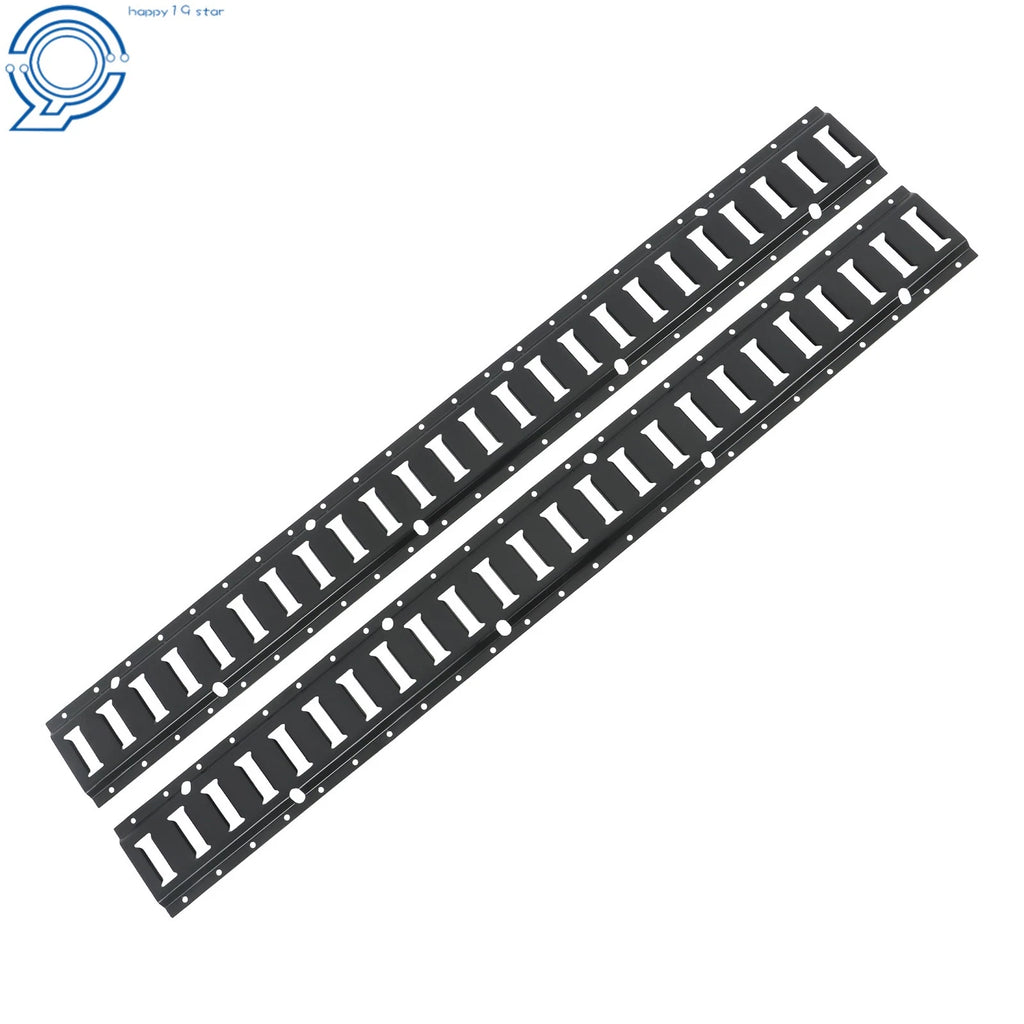 Set of 6 E Track Tie Down Rails for Trailers Vans (Powder-Coat Black)