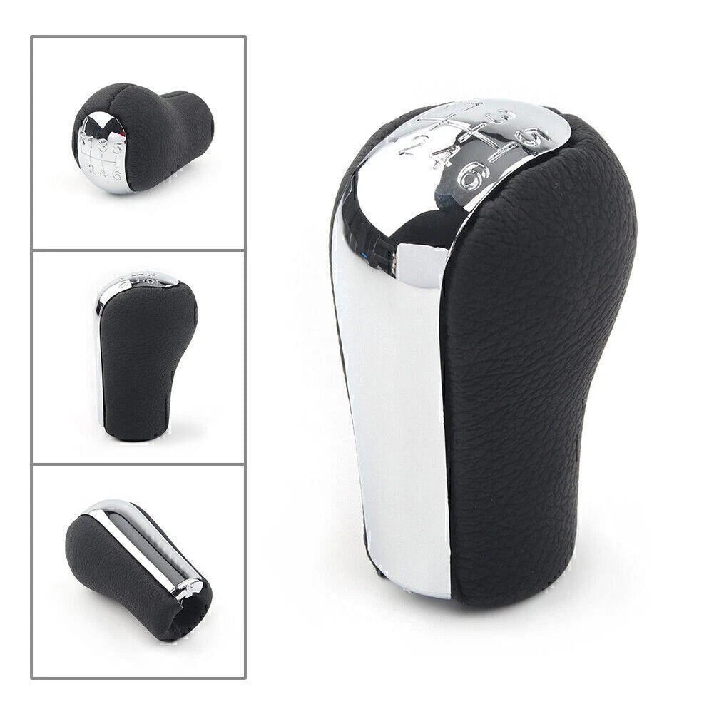 Gear Shift Knob for Toyota RAV4 (2013–2018) 6 Speed Manual Leather Silver Black