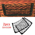 2x Large Storage Net Plastic Phone Magazine Holders Elastic-Mesh Bag for Car