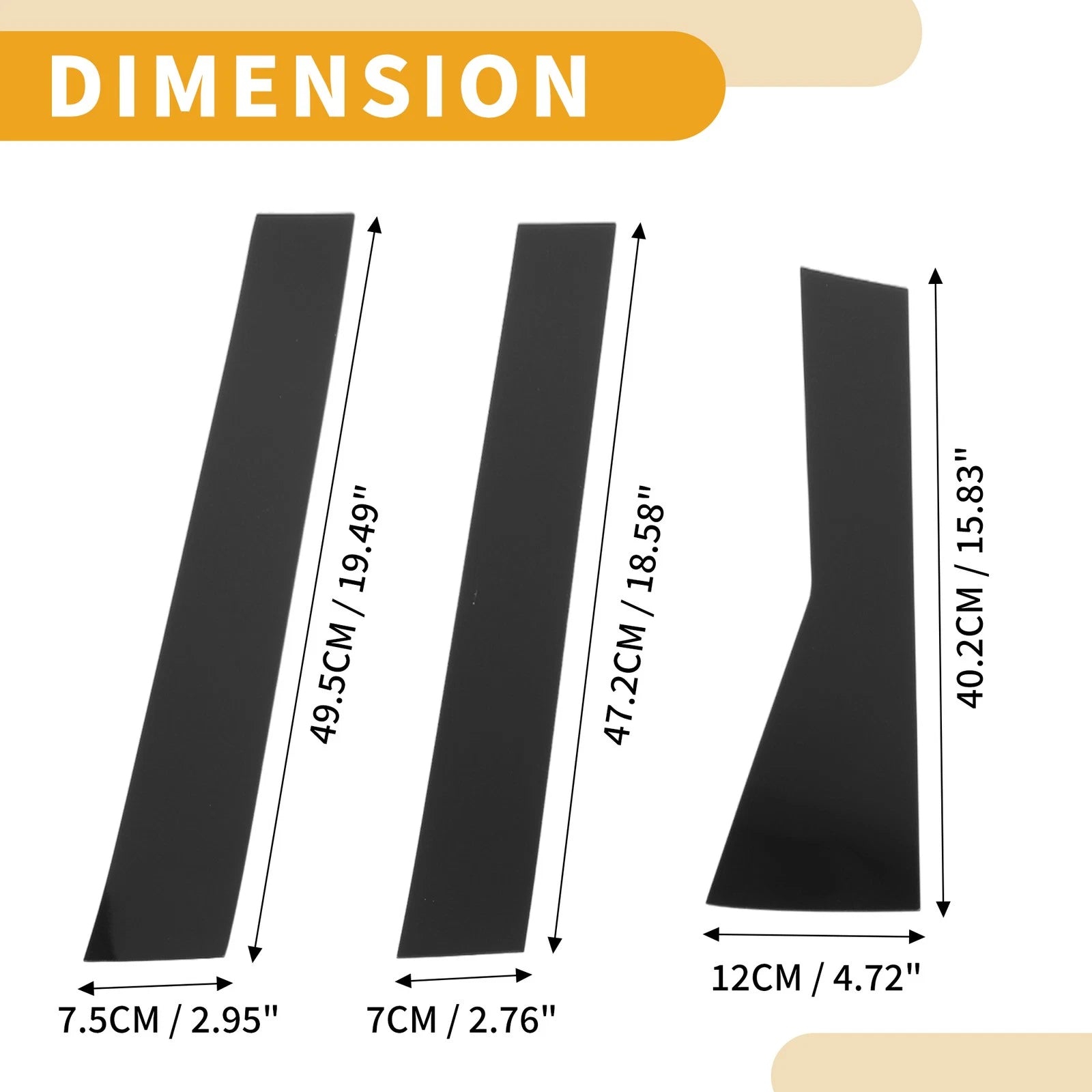 6 Pcs Window Trim Cover for Subaru Forester (2019–2023) Black