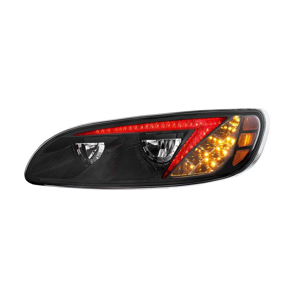 LED Headlights Front Pair w Color Changing Light Bar for Peterbilt 386 387 (2016–2018)