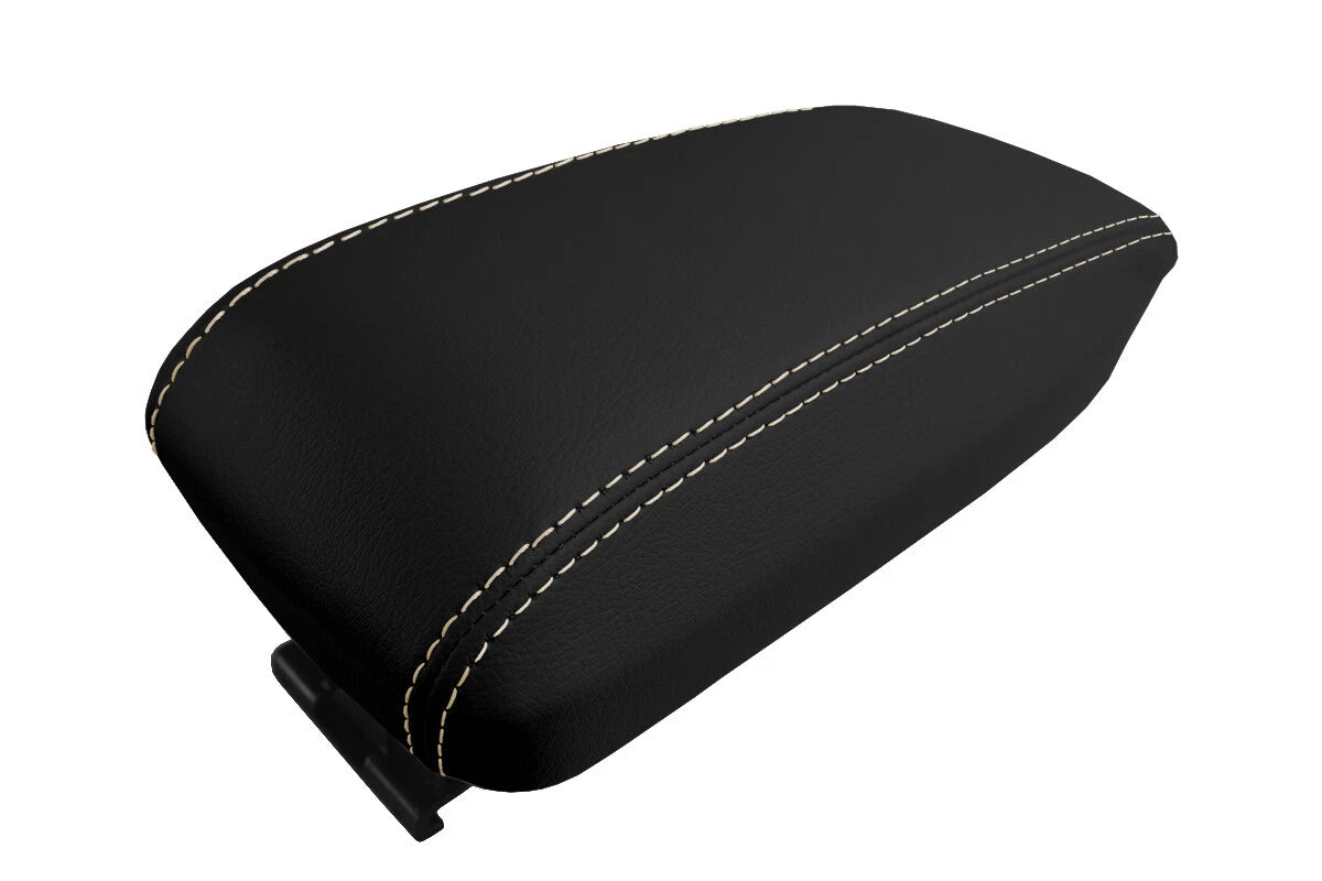 Leather Console Lid Armrest Cover for Toyota Corolla (2014–2019) Beige Stitch
