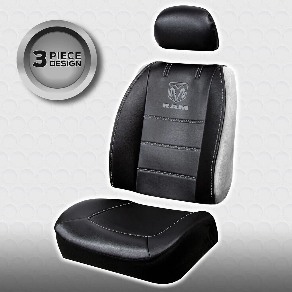 3-Piece Sideless Synthetic Leather Seat Cover for Ram Truck