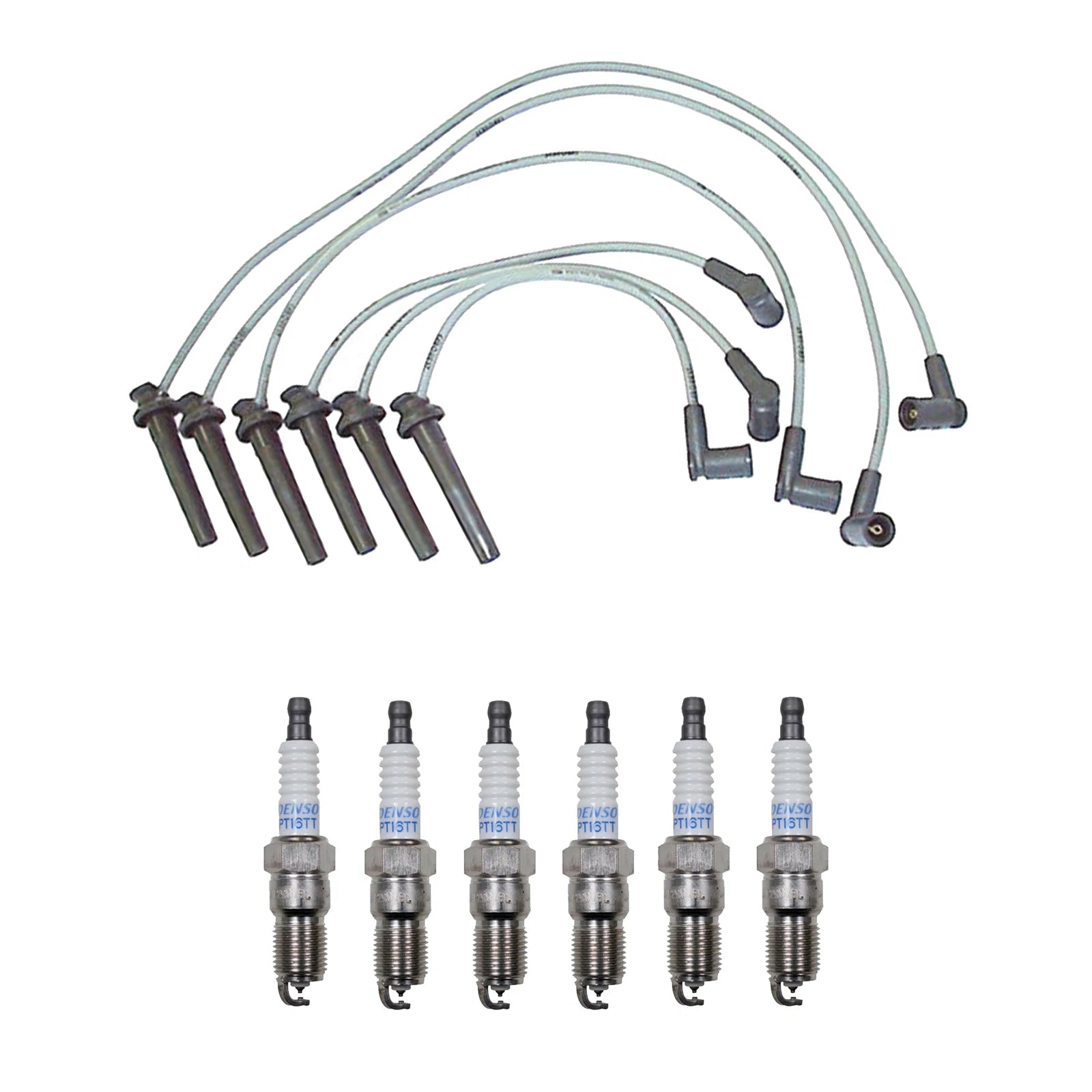 Denso 8mm Wire Set & 6 Platinum TT Spark Plugs for Ford Mercury 3.0L V6
