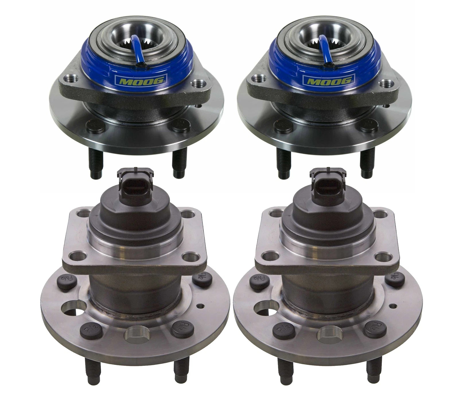 Moog Front & Rear Wheel Bearing and Hub Assemblies Kit for Buick Chevy Pontiac