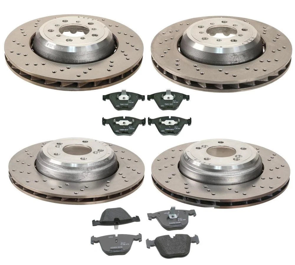 Front & Rear Brake Kit Disc Rotors & Pads for BMW E90 E92 E93 M3 (2007–2013)