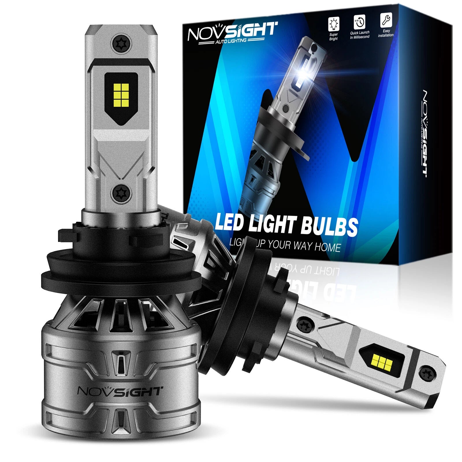 2X NOVSIGHT 9005/HB3 LED Headlight Bulbs 6500K for High-Low Beam