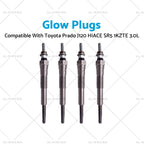 Set of 4 Glow Plugs for Toyota Prado J120, Hiace SR5 1KZTE (2003–2009) 19850-67020
