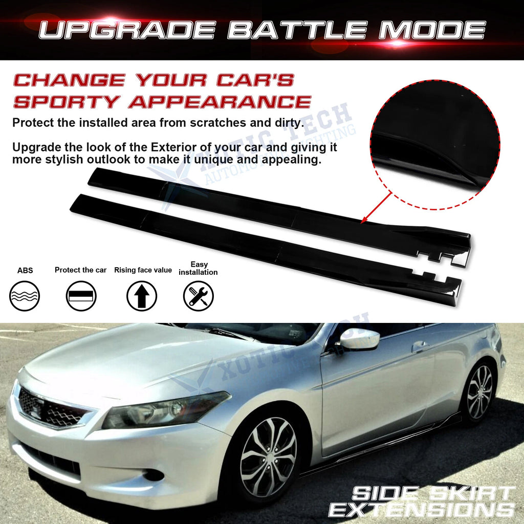 Universal 86.5" Side Skirt Extension Rocker Panel Lip Splitters (Canards) (2024-2024)