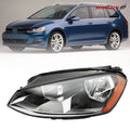 Headlight Assembly for Volkswagen Golf MK7 (2015–2017) Halogen Driver Side Black