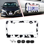 Cows Pattern Universal License Plate Frame for Stainless Steel (Weatherproof)