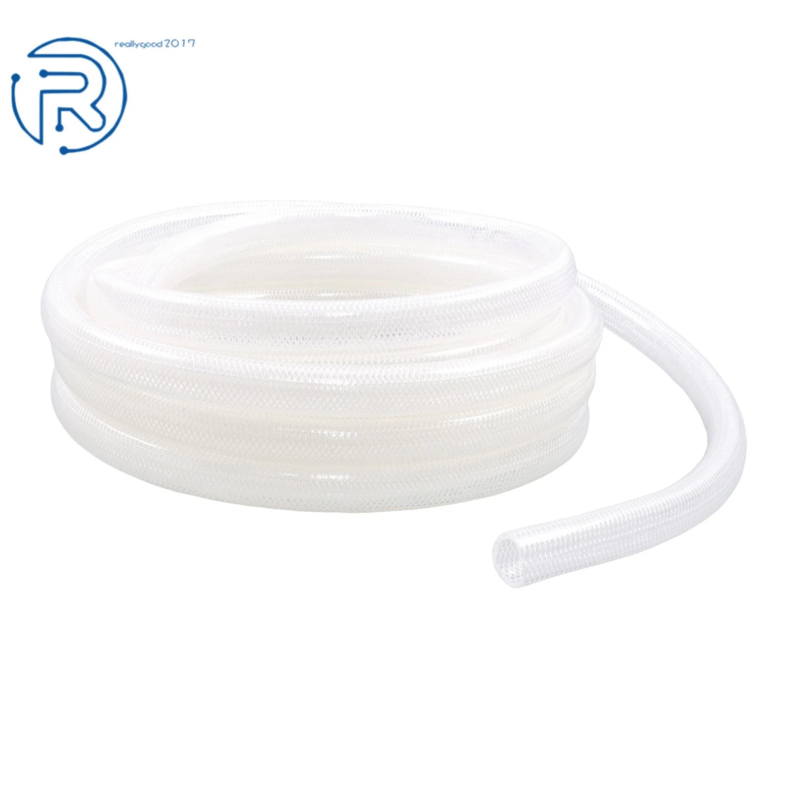 25 Ft Heavy Duty Braided Clear PVC Tubing 3/4" ID × 1" OD