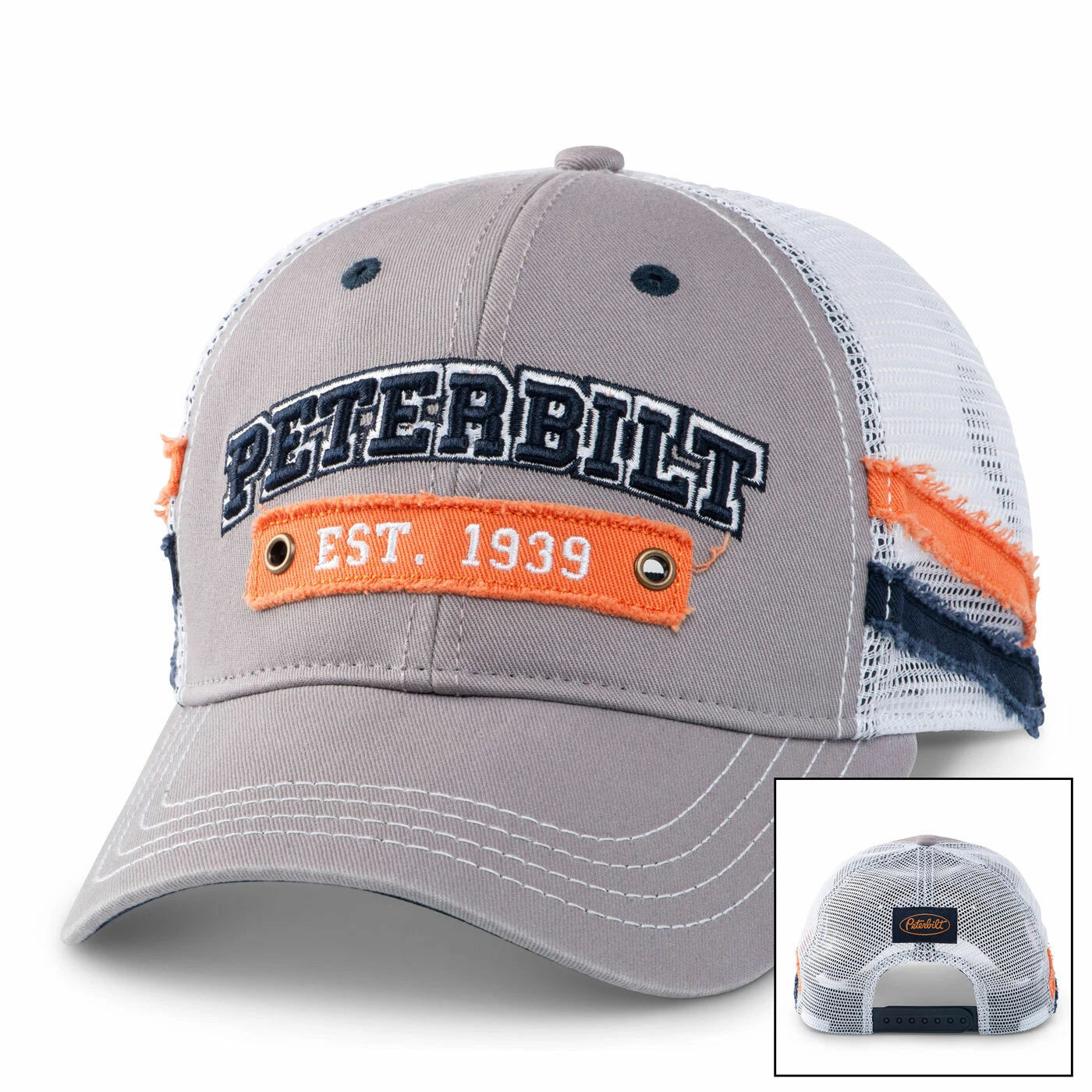 Peterbilt Motors Cap for Peterbilt (3D Embroidery, Grey, Summer)