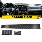 3X Carbon Fiber Center Dashboard Console Cover Trim for Honda Civic (2016–2021)