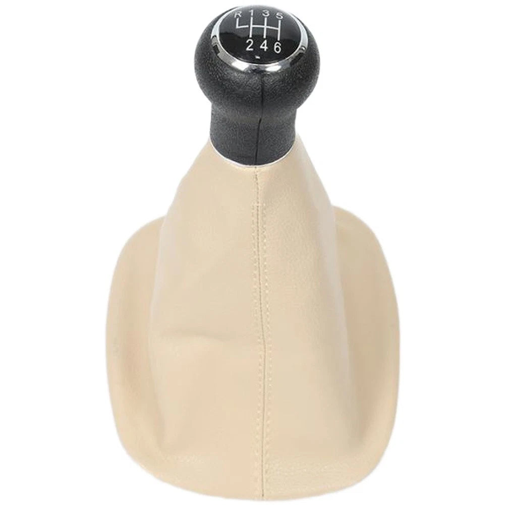 Beige Leather Shift Knob with Dust Cover for Volkswagen Passat B5 (1997–2005)