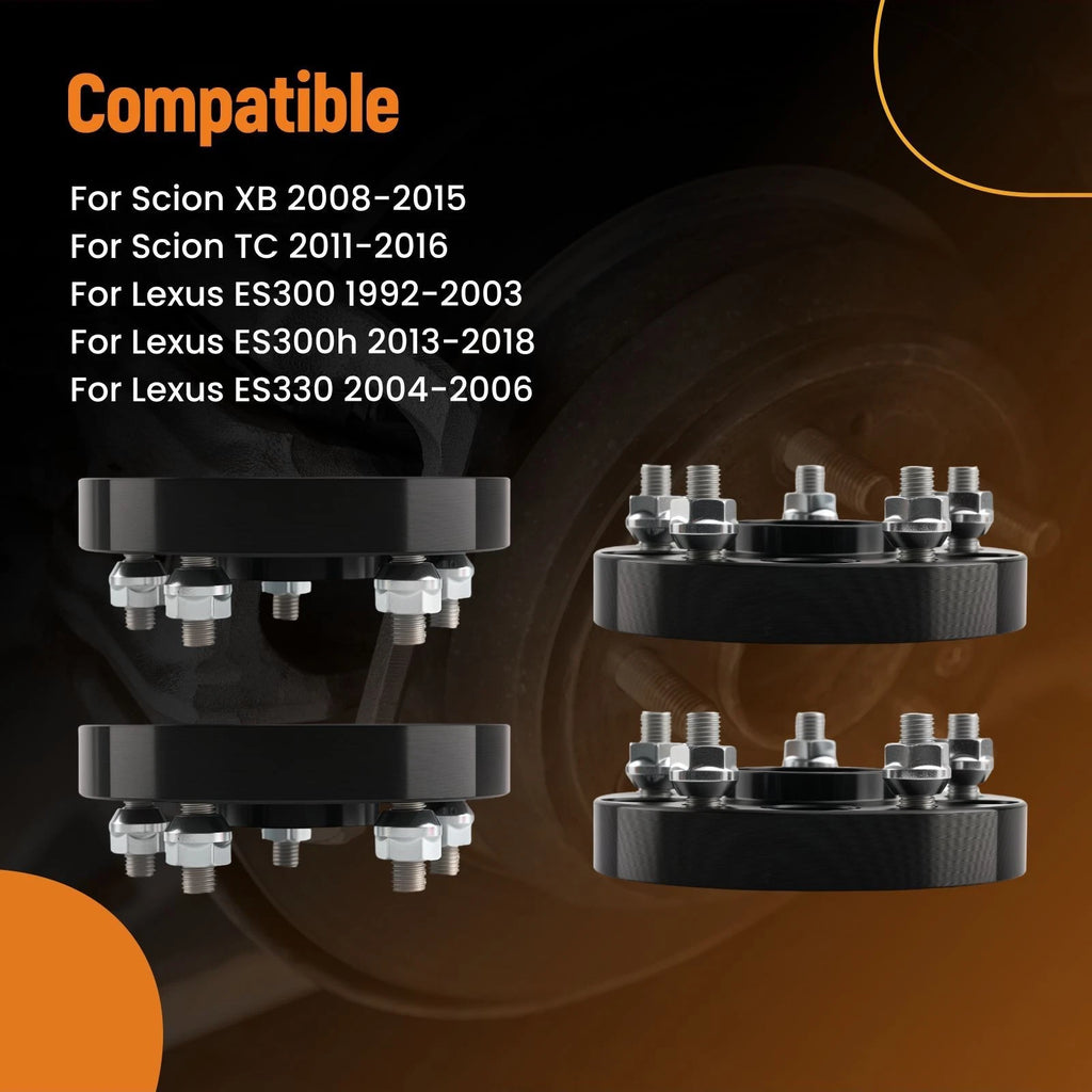 1" Wheel Spacers Kit for Toyota Camry Avalon (1992–2018) 5x4.5 Hub 60.1mm