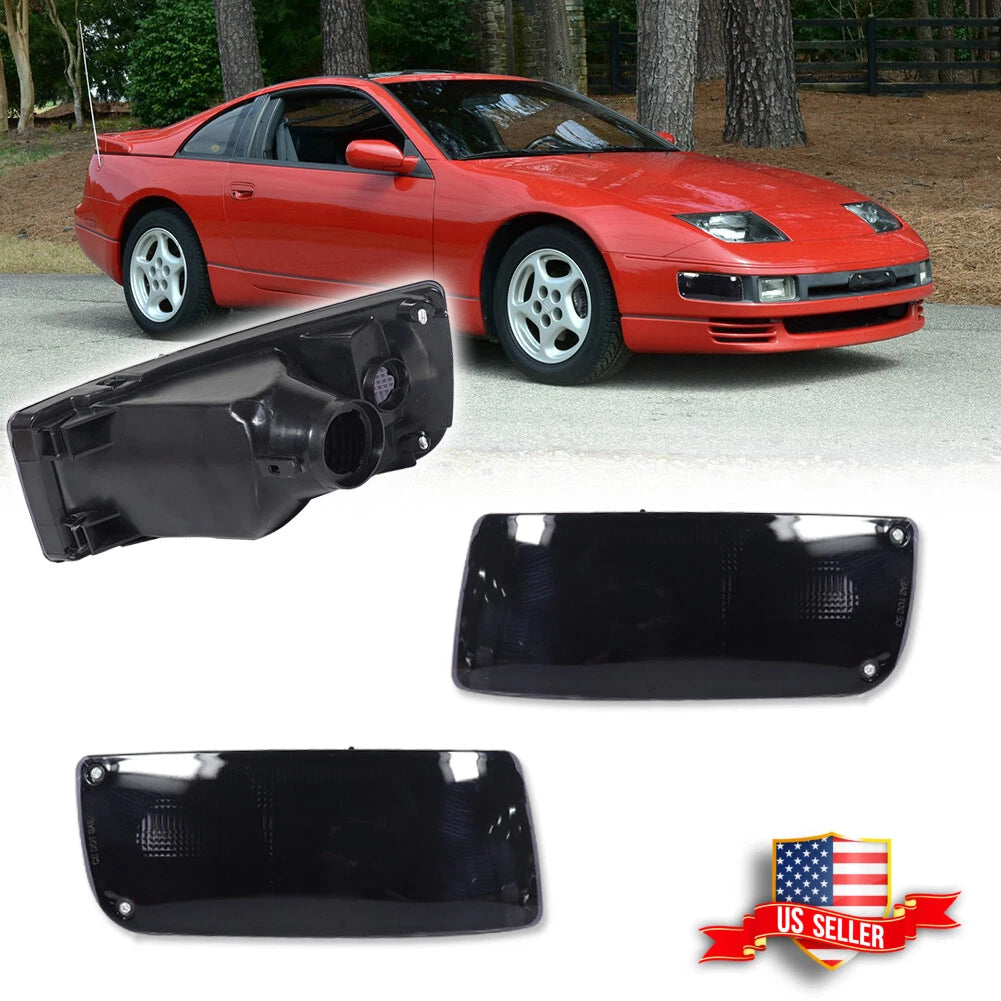2X Smoked Front Bumper Signal Lights for Nissan 300ZX Z32 (1990–1996)