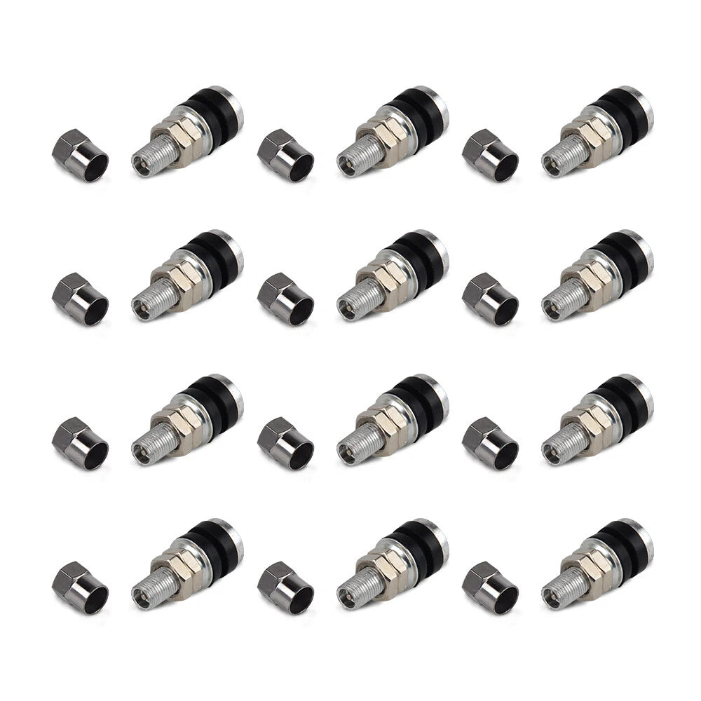 Set of 12 Chrome Tire Valve Stems for Go-karts, Hot Rods