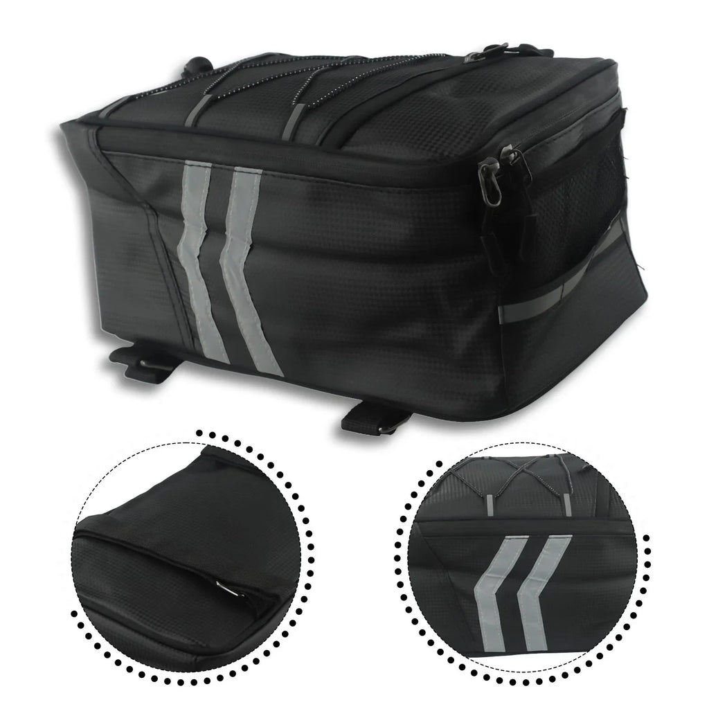 8L PU Material Rear Rack Trunk Bag for Bike Cycles