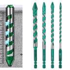 Set of 4 Carbide Drill Bits for Glass Wood Metal Tiles (150mm, 6mm, 8mm, 10mm, 12mm)