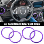 Set of 4 AC Outer Vent Rings Trim Covers for Chevrolet Camaro (2016–2020) Purple