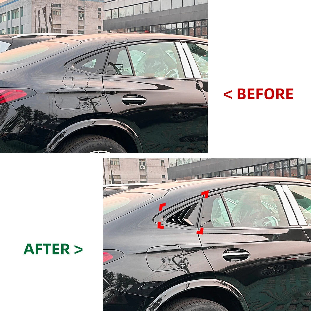 Black Rear Side Window Louver Trim for Benz GLC-Class Coupe C254 (2024–2024)