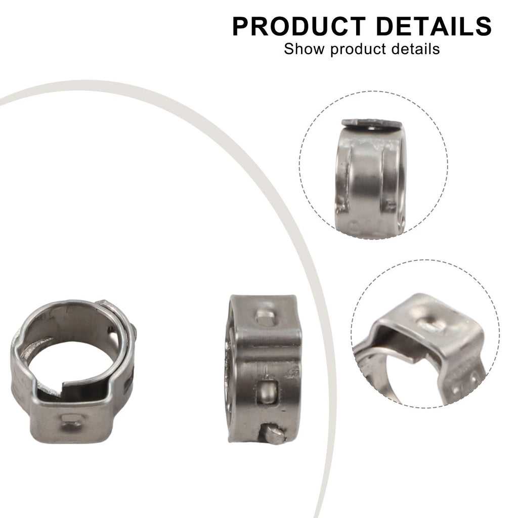 Set of 25 Stainless Steel Hose Clamps for Industrial Use