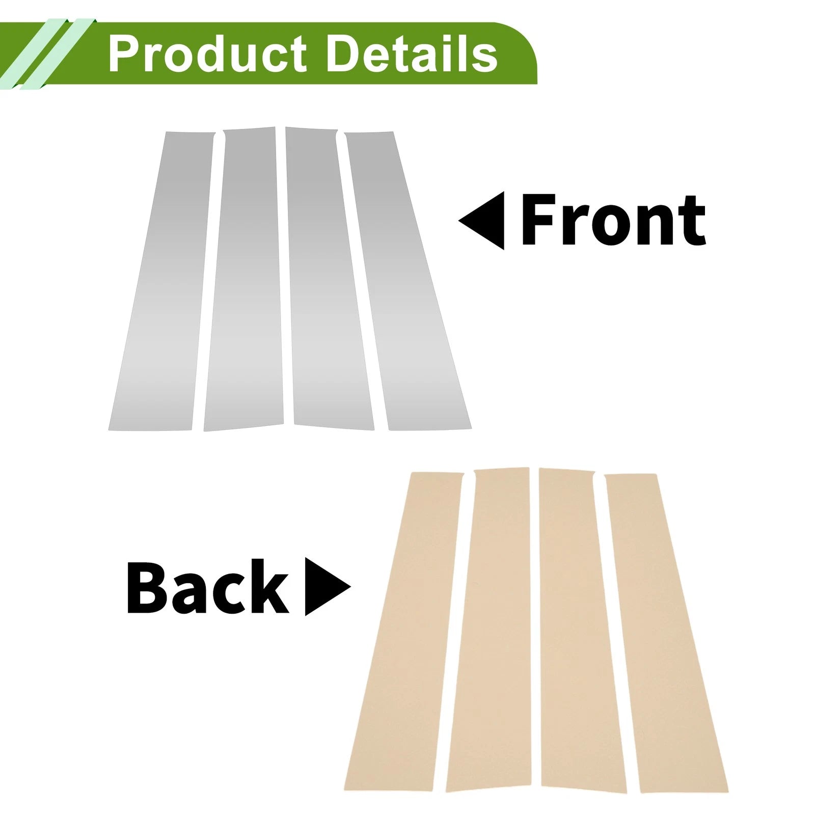 Set of 4 Pillar Window Trim for Dodge Ram (2009–2018) Silver Tone