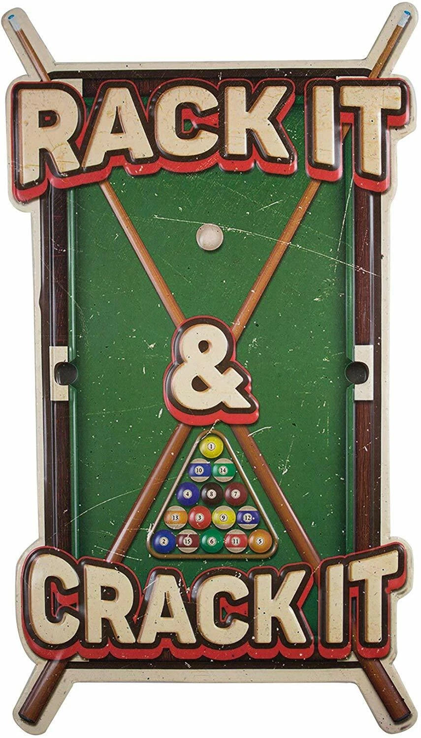 Embossed Metal Sign for Pool Table (Vintage)