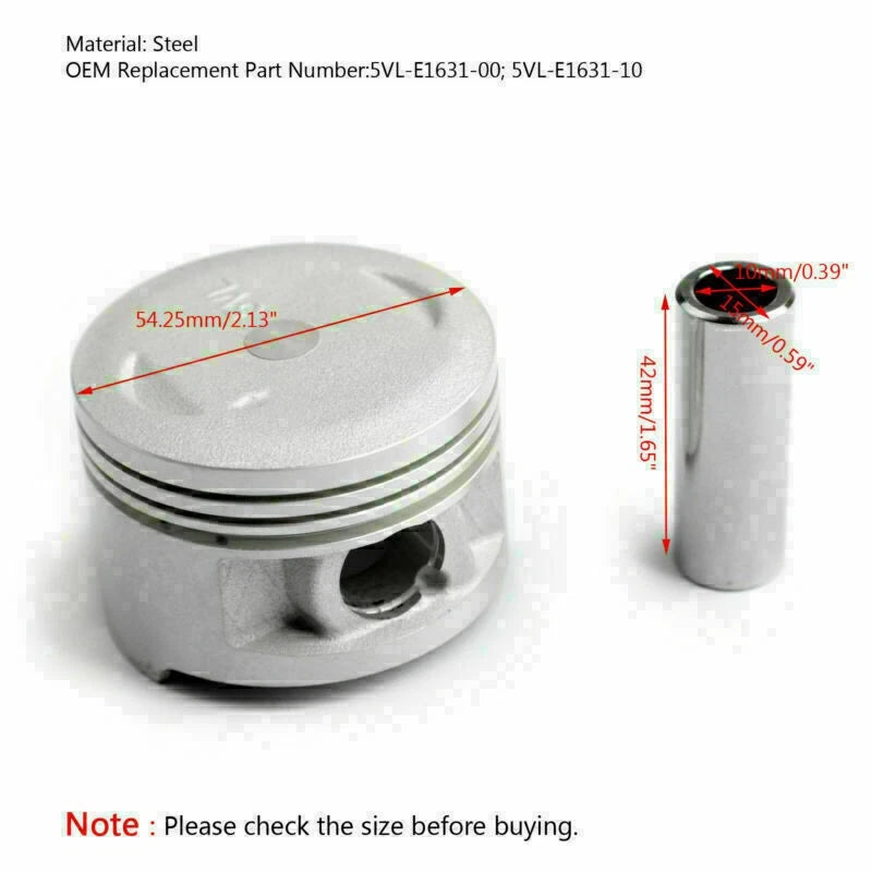 0.25MM Piston Kit for YBR 125 (2005–2014) Ø54.25mm