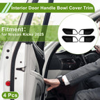 Interior Door Handle Bowl Cover Trim for Nissan Kicks (2025) Carbon Fiber Black