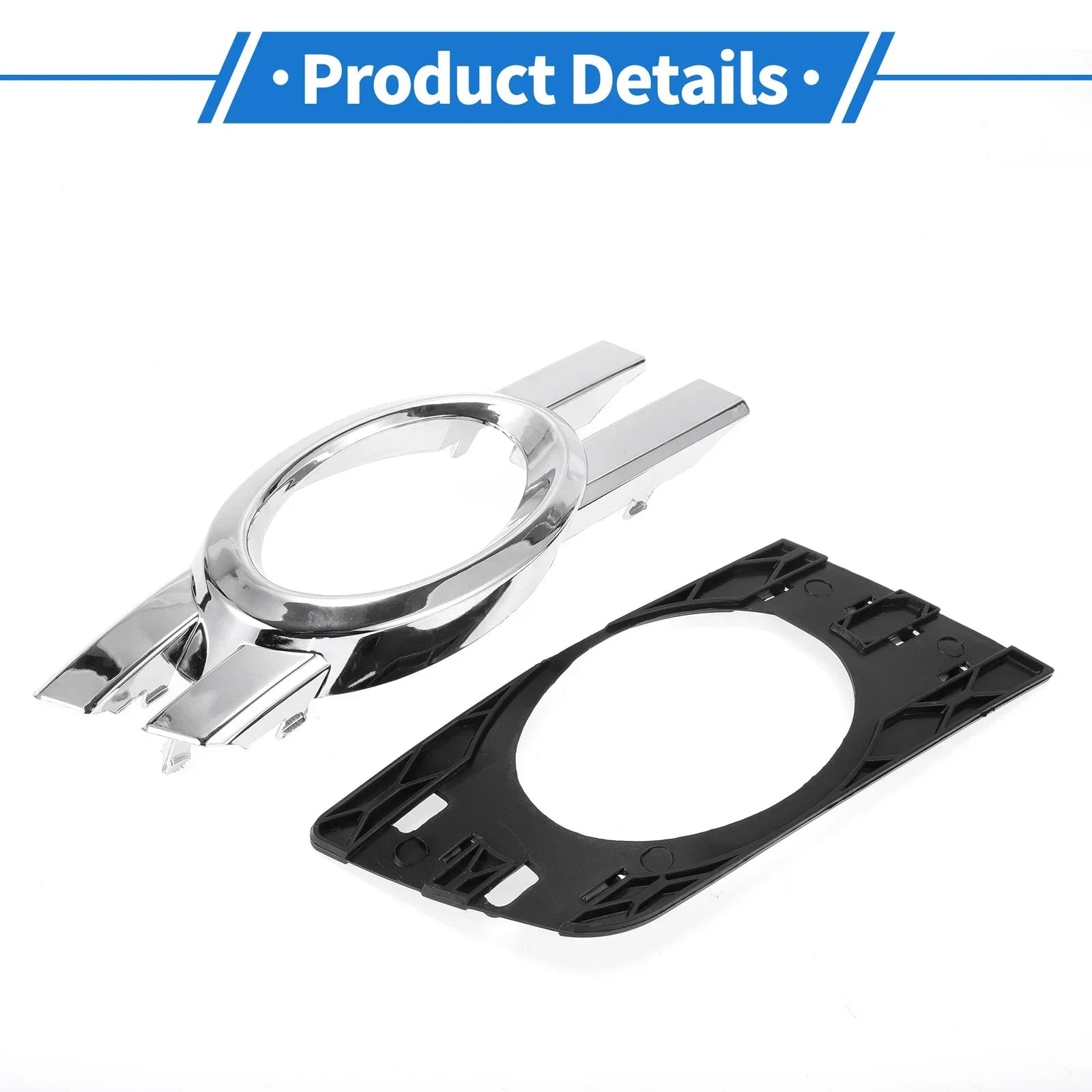 Right Fog Light Grill for Mercedes-Benz (2006-2012) Silver Tone, Black