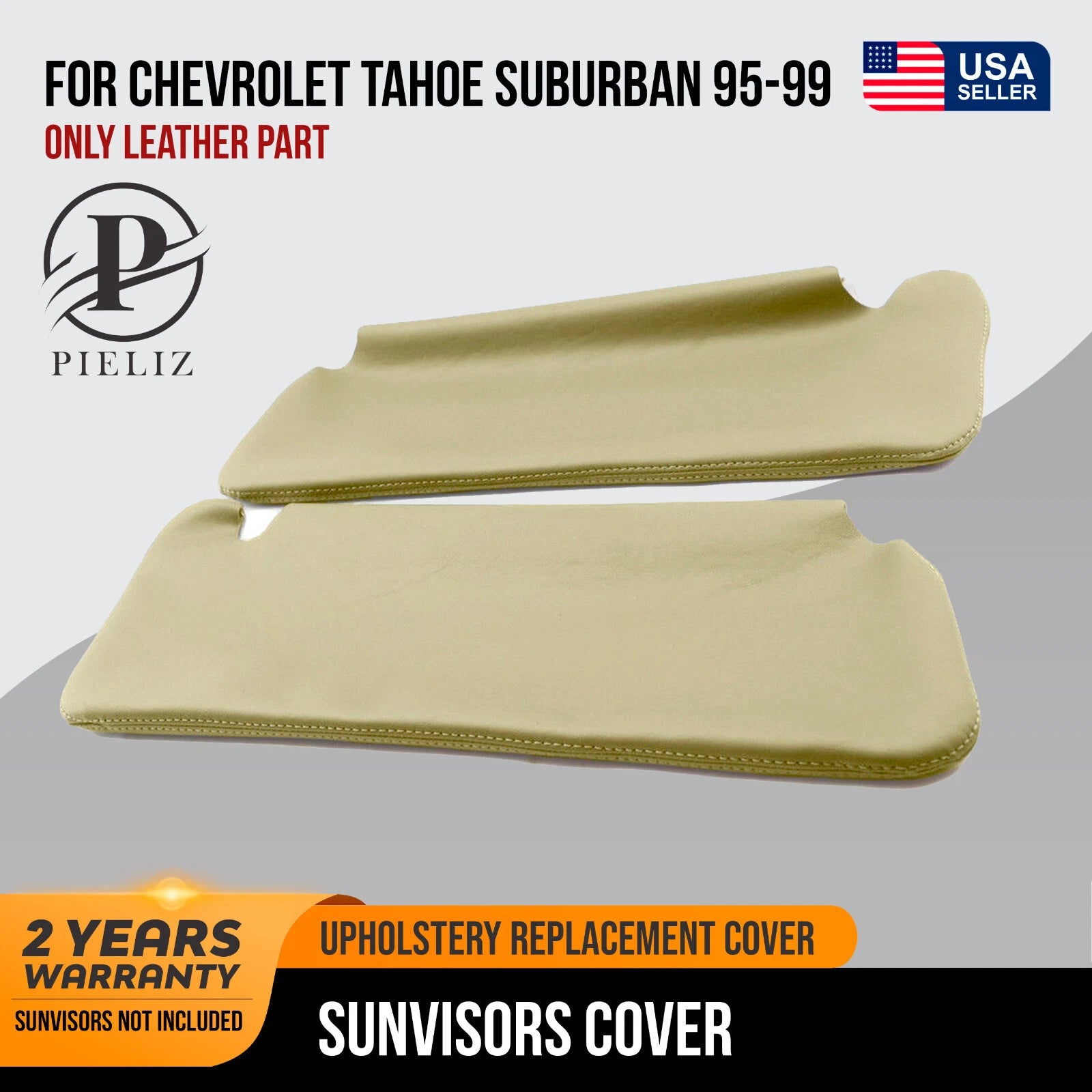 Leather Synthetic Sunvisor Covers for Chevrolet Tahoe Suburban (1995–1999) Beige
