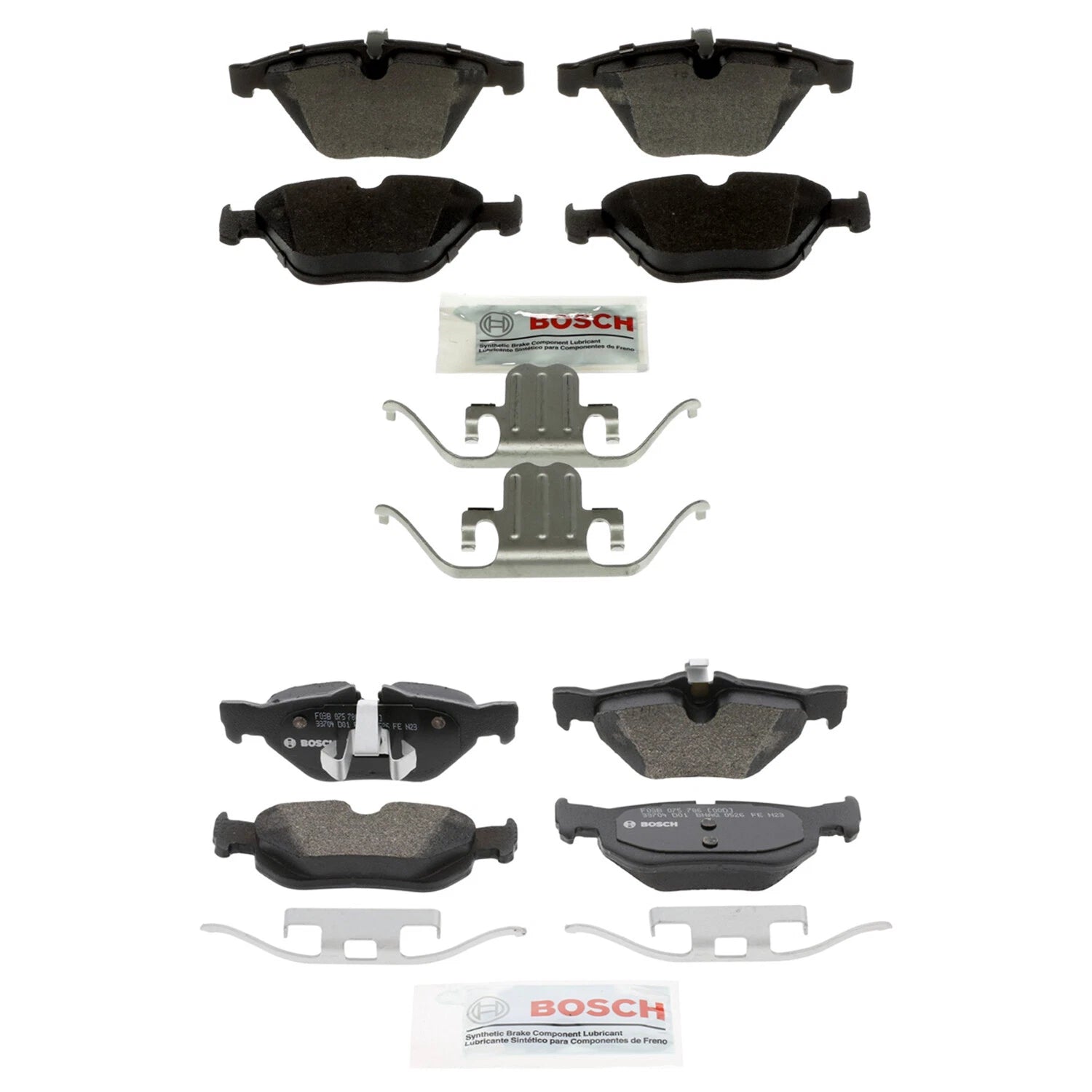Set of 4 Bosch Quietcast Disc Brake Pads for BMW E90 E91 E92 (2007–2013)