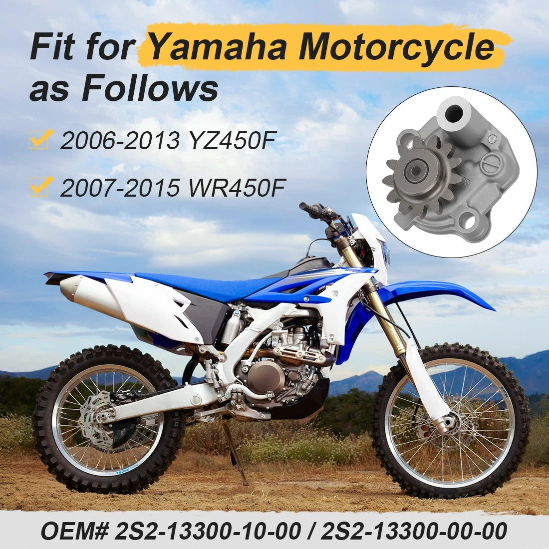 Oil Pump Assembly for Yamaha WR450F/YZ450F (2006–2015) 2S2-13300-10-00