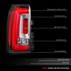 Chrome Housing Red Lens Reflector Headlight for GMC Yukon XL (2015–2020)